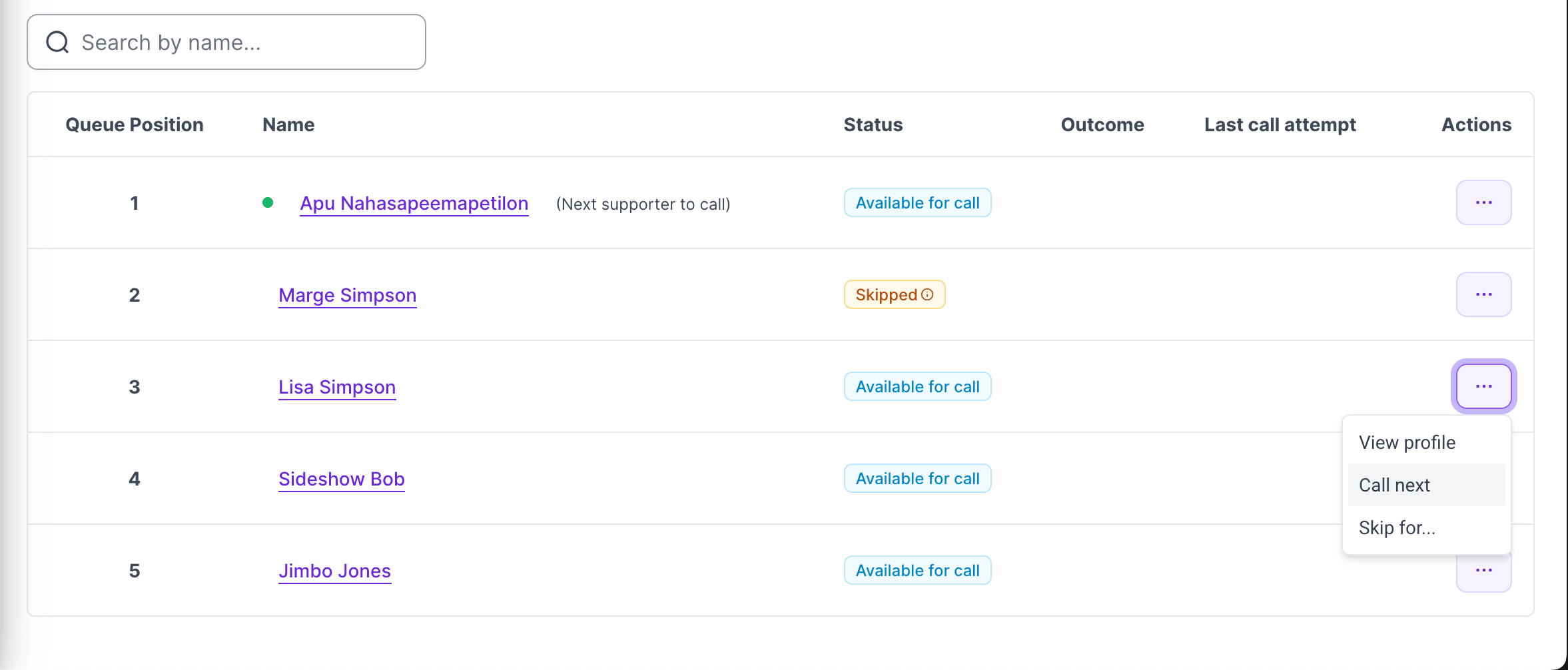 Prioritise option in three-dot dropdown menu