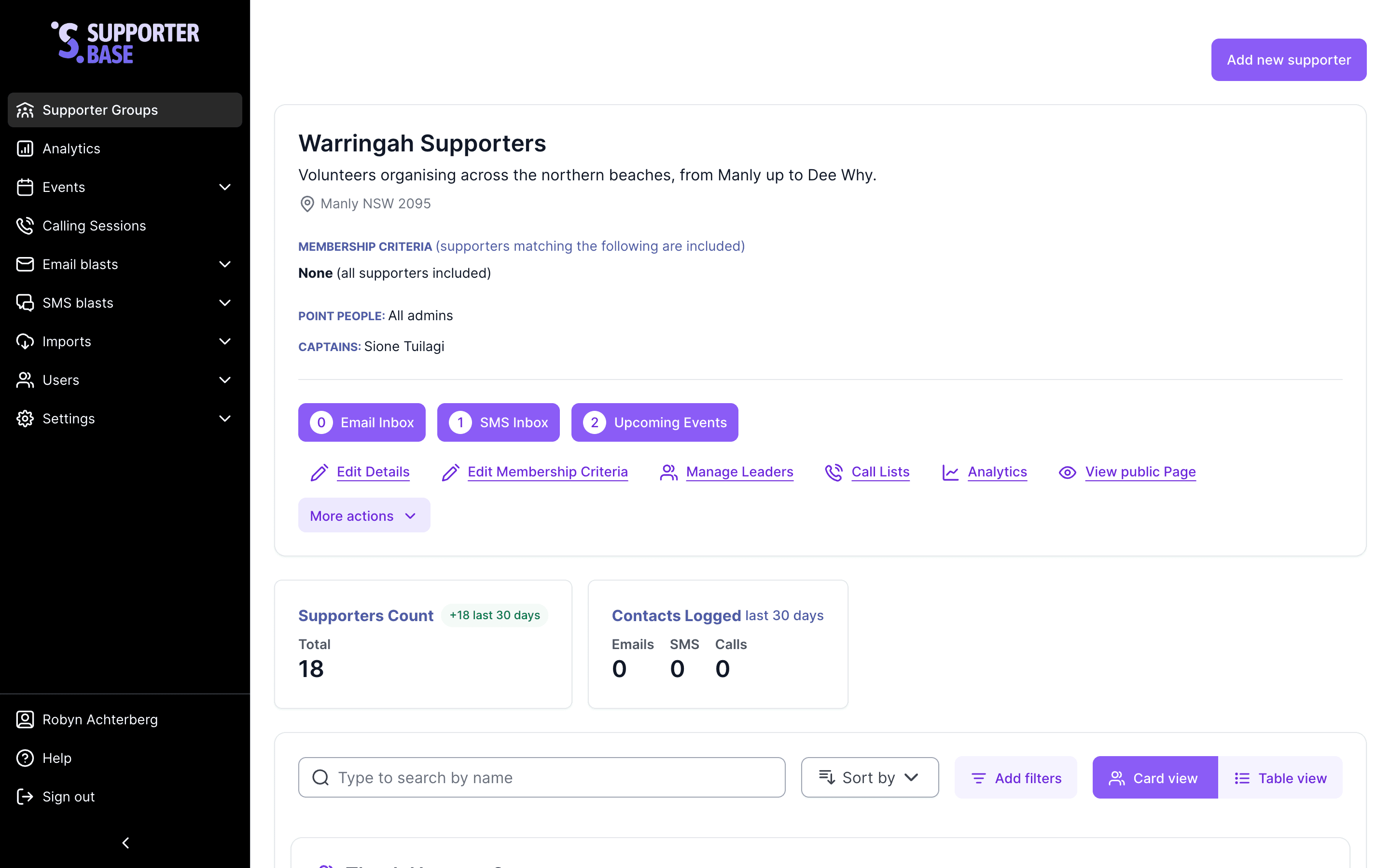A group's overview page with the Edit Details link highlighted