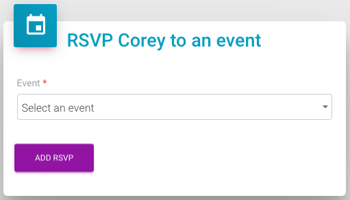 Example event RSVP modal